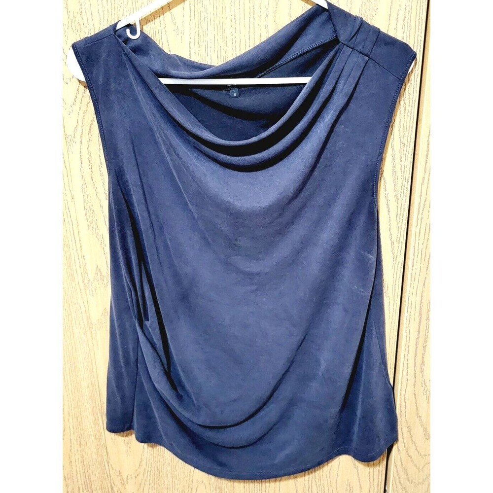 SABA Women's Steel Grey Sleeveless Cowl Neck Blouse Size Small!!!